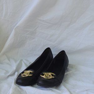 Black Flats with Gold